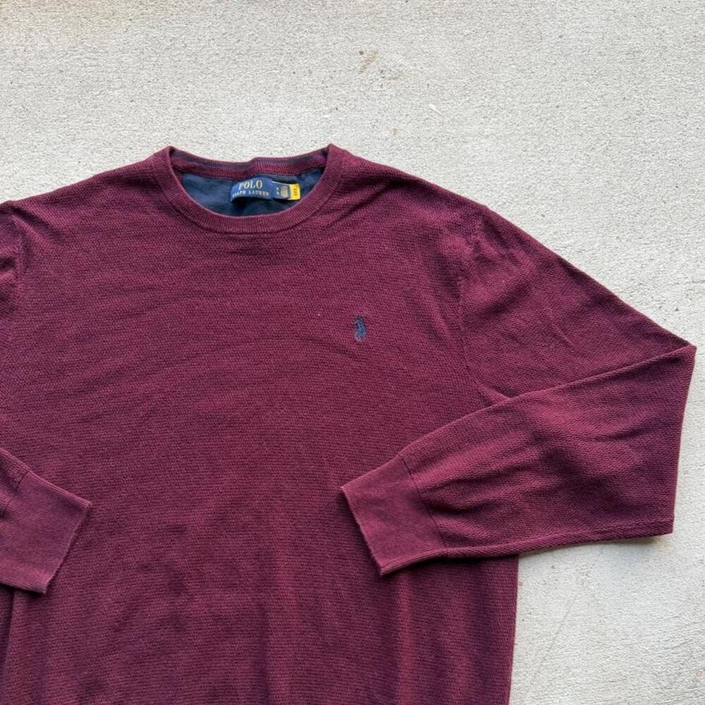 Polo ralph lauren burgundy sweater mens L/XL